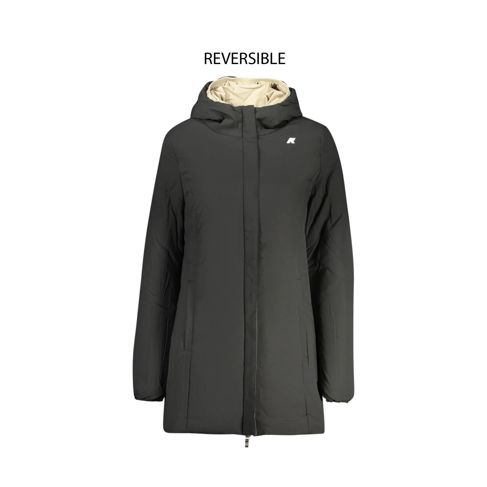 K-Way Giubbotto Donna Beige Lungo Reversibile Beige/Nero Giubbotti e Giacche - foto prodotto