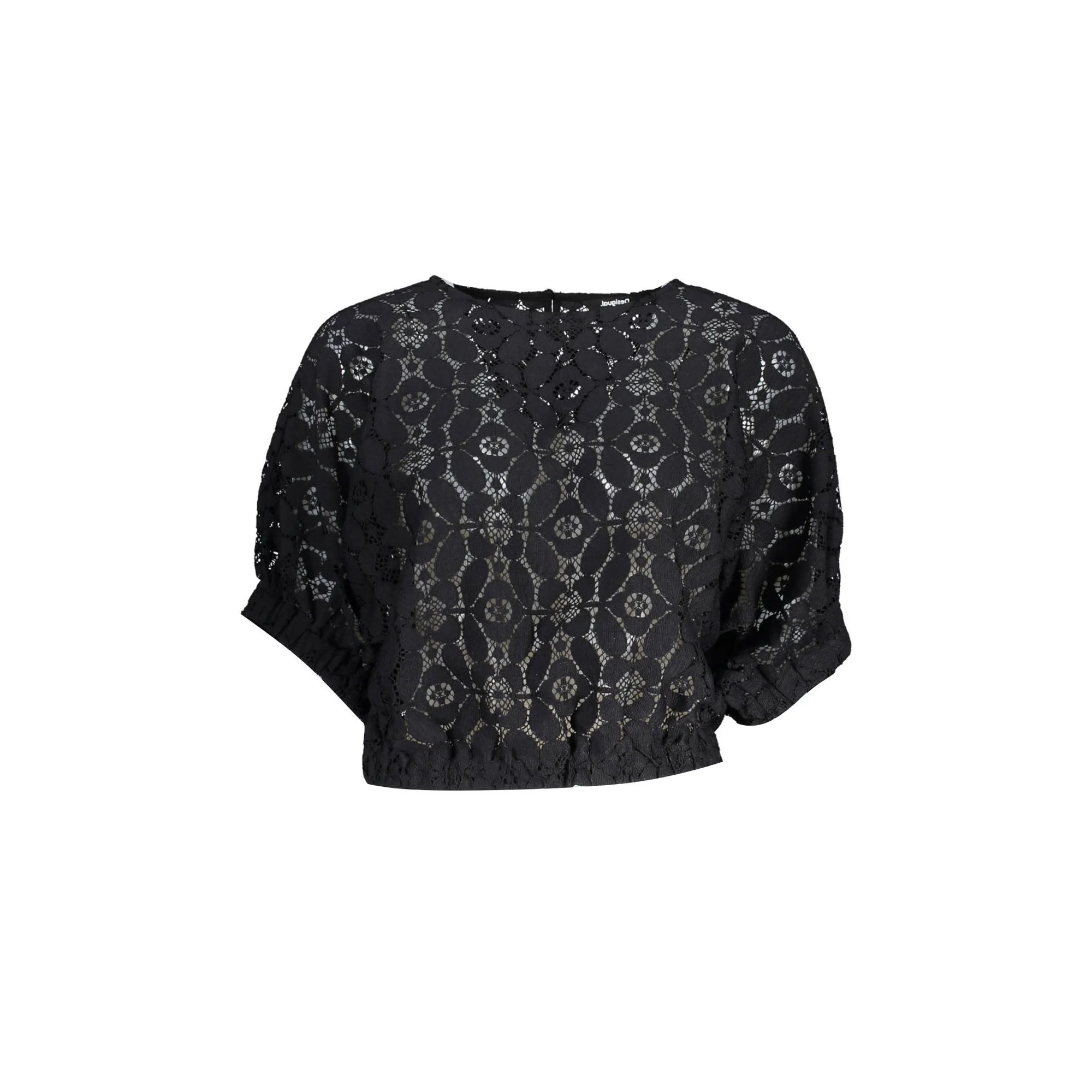 DESIGUAL T-SHIRT MANICHE CORTE DONNA NERO