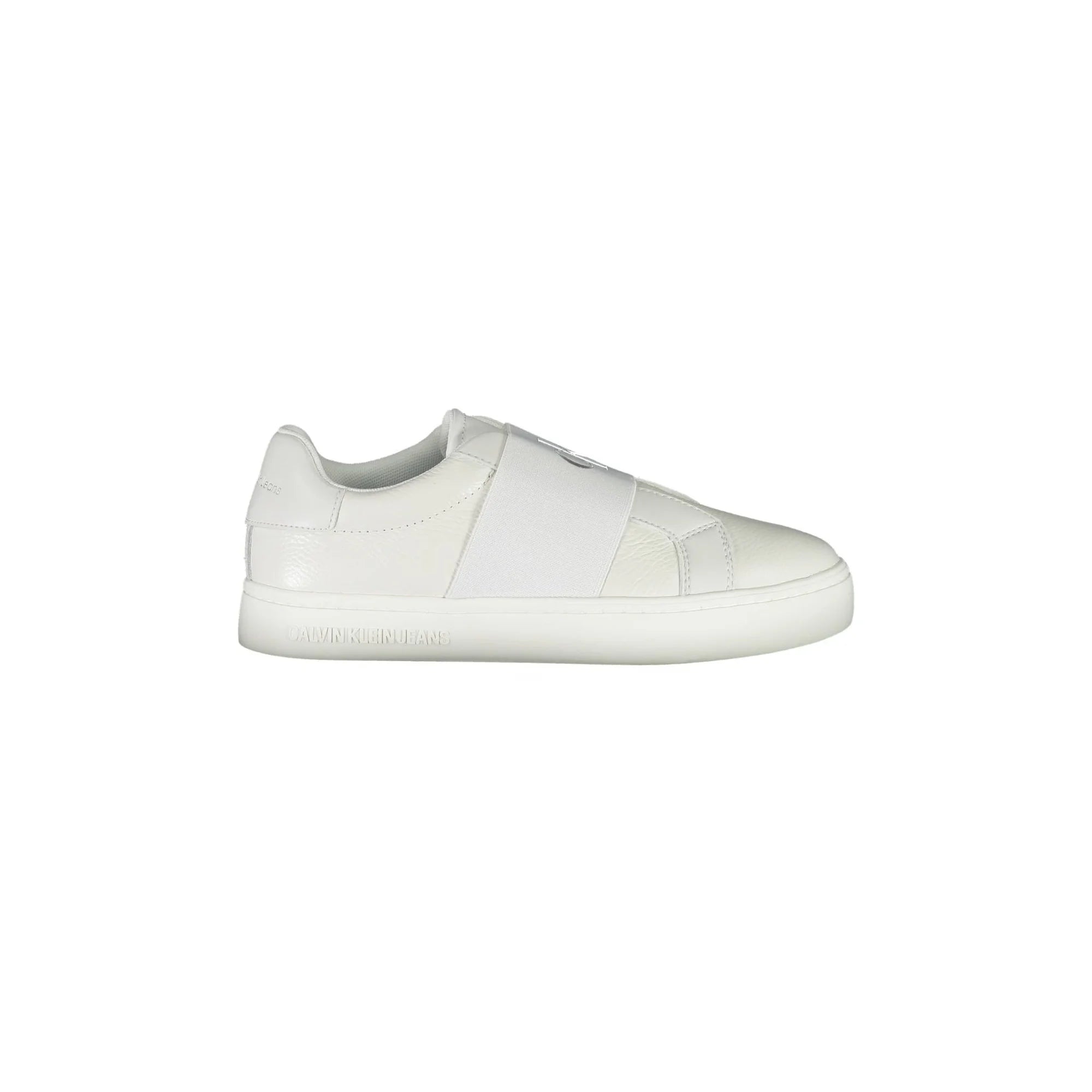 CALVIN KLEIN Scarpe Sneakers Donna Bianche con Lacci e Logo Bianco - foto prodotto