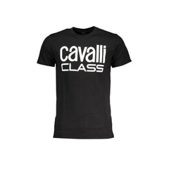 Cavalli Class T-Shirt Kurzarm Herren Schwarz Logo Druck
