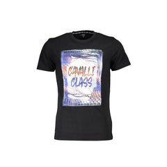 Cavalli Class T-Shirt Maniche Corte Uomo Nera Stampa Logo