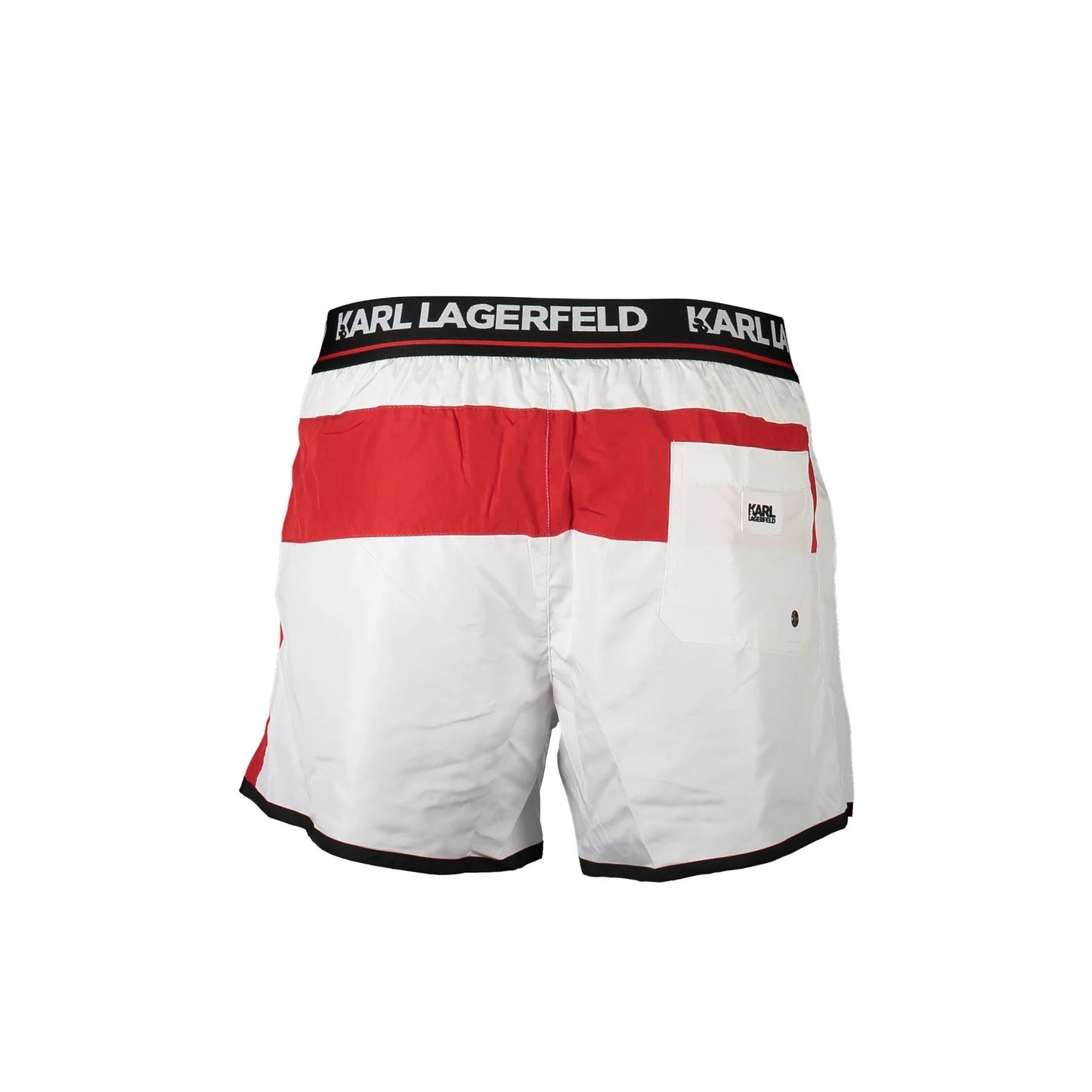 Karl Lagerfeld Beachwear Mare Costume Parte Sotto Uomo Bianco con Logo - vista 2