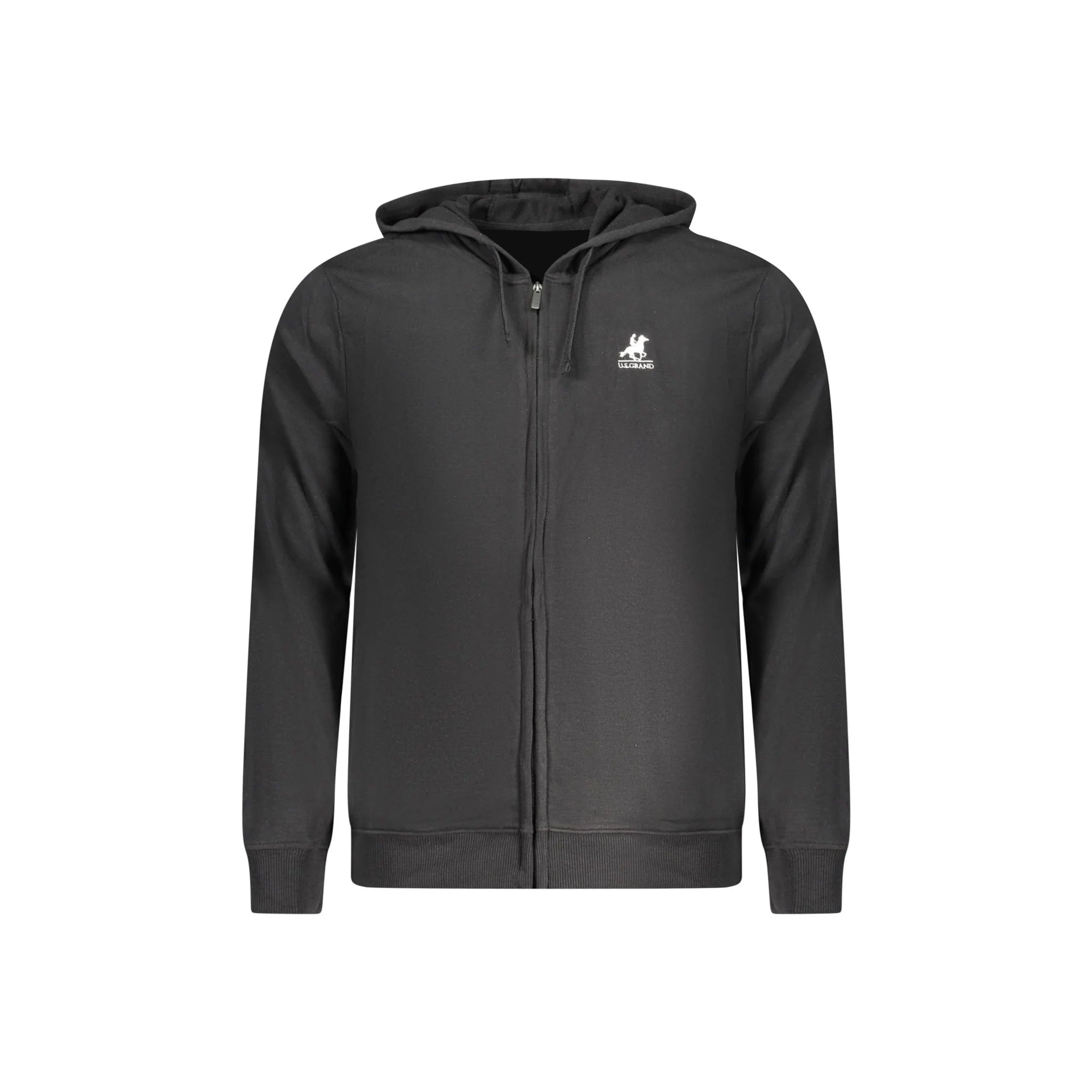 U.S. GRAND POLO FELPA CON ZIP UOMO NERO