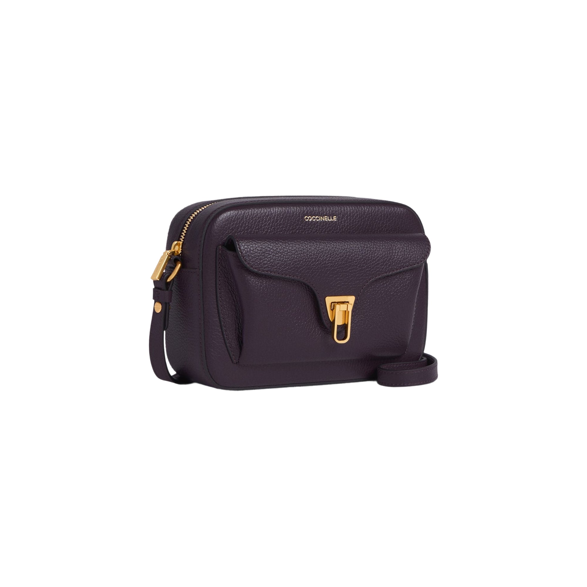 COCCINELLE Borsa Donna a Tracolla Viola, In Vera Pelle, Beat Soft Small