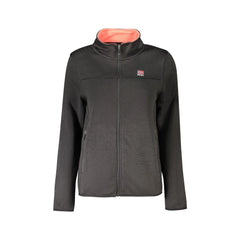 Norway 1963 Felpa Donna Nera Zip Felpata Dettagli Contrasto