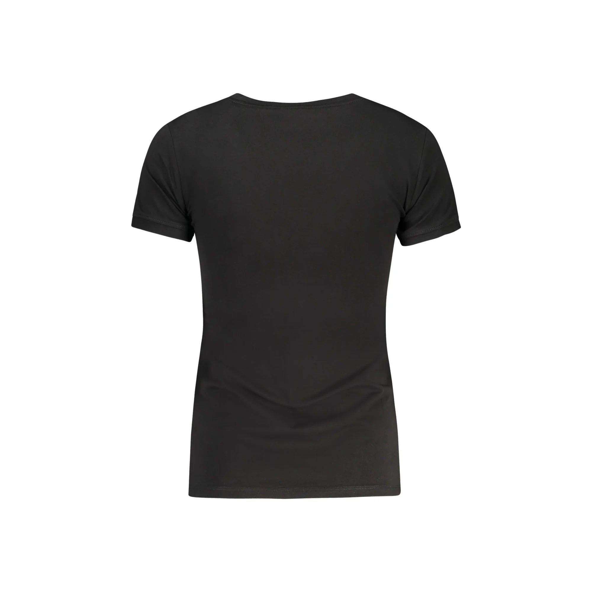 GUESS JEANS T-SHIRT MANICHE CORTE DONNA NERO