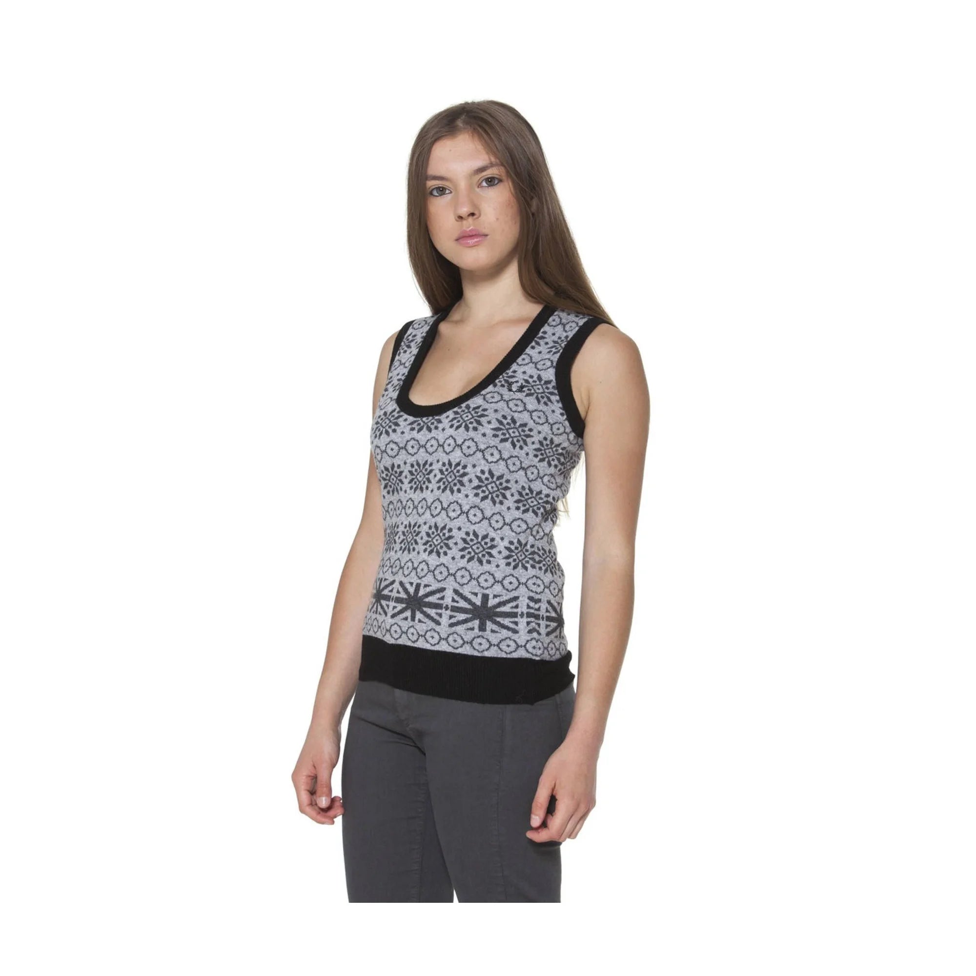 FRED PERRY GILET DONNA GRIGIO