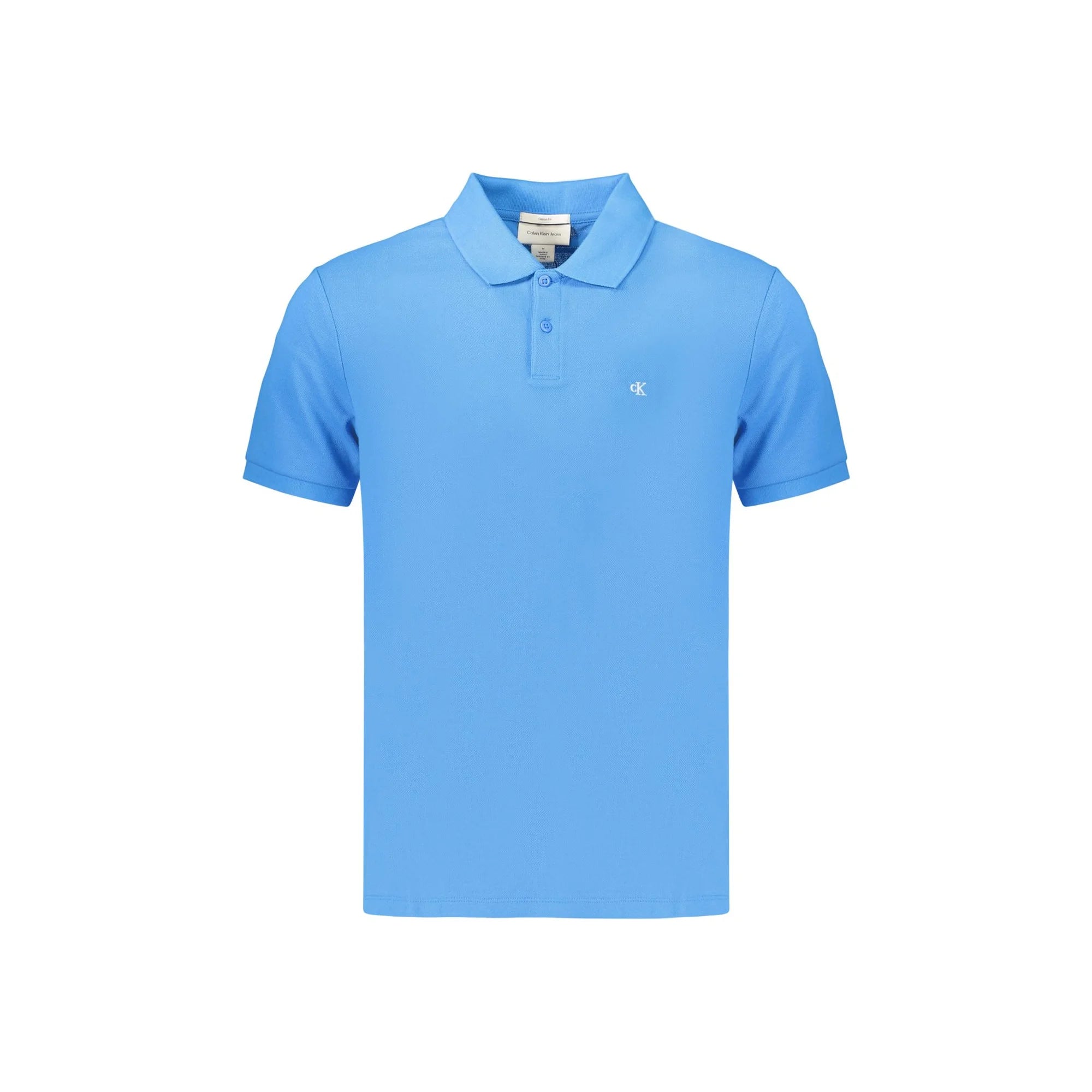 CALVIN KLEIN POLO MANICHE CORTE UOMO AZZURRO