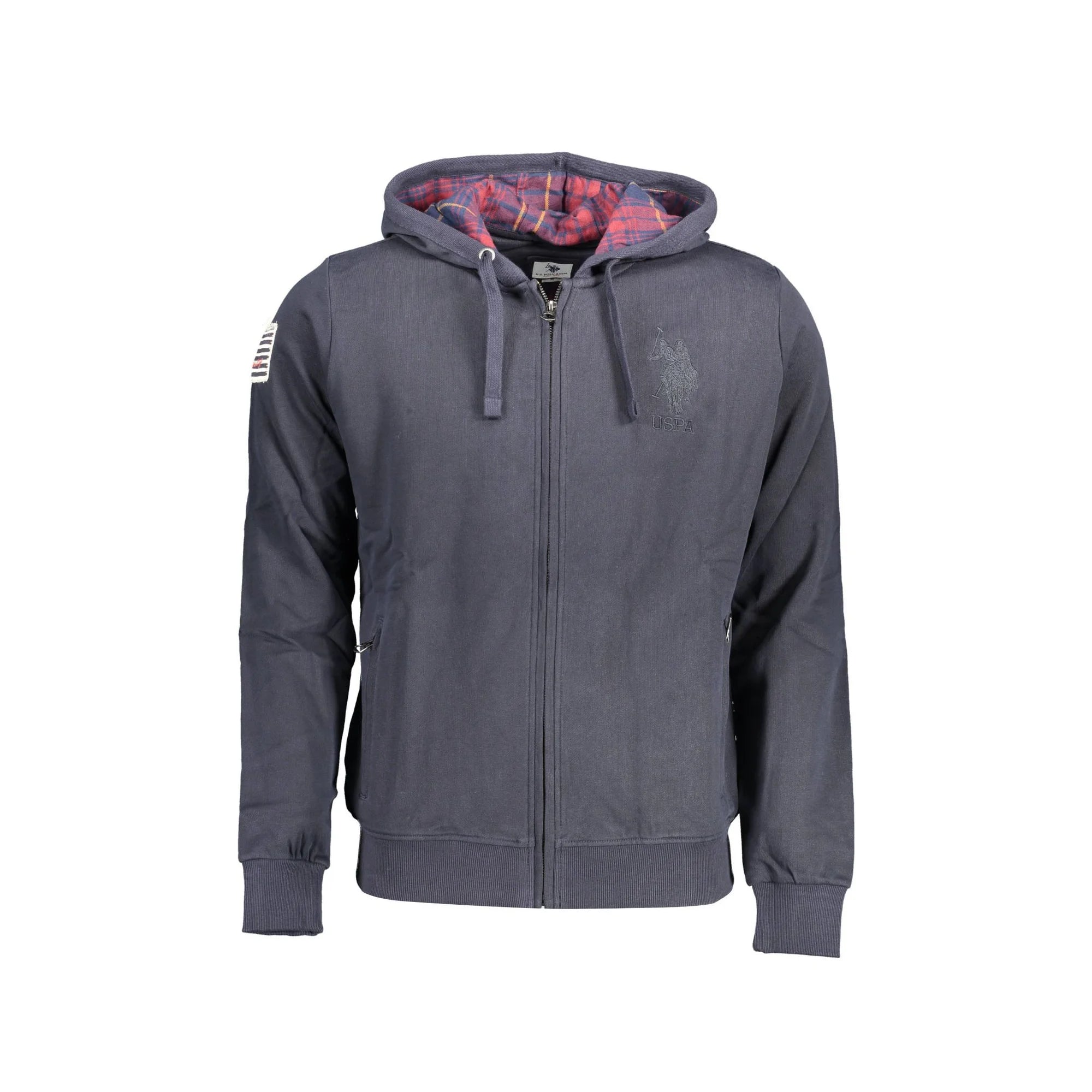 U.S. POLO FELPA CON ZIP UOMO BLU