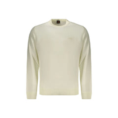 Boss Maglia Uomo Bianca Ricamo Logo