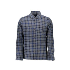 Gant Camisa de Manga Larga Hombre Azul Cuello Francés