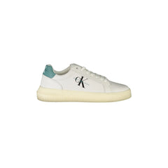 CALVIN KLEIN Scarpe Sneakers Uomo Bianche con Lacci e Logo