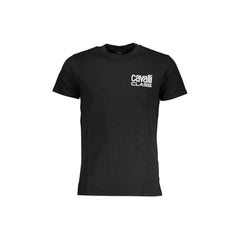 Cavalli Class T-Shirt Maniche Corte Uomo Nera Stampa Logo