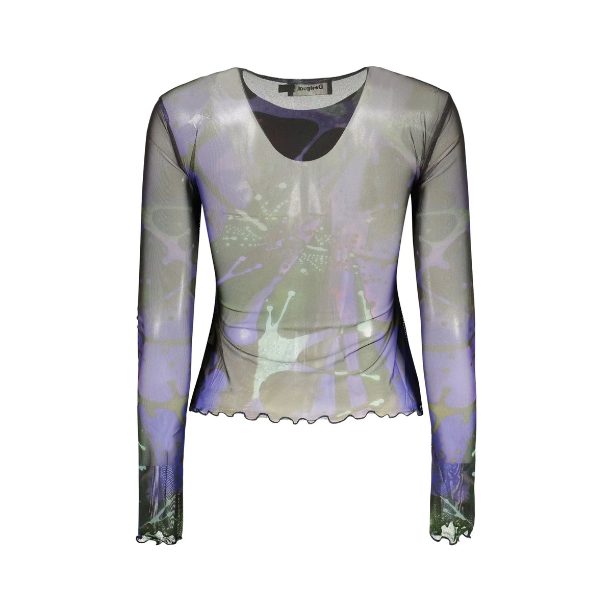 DESIGUAL T-SHIRT MANICHE LUNGHE DONNA BLU
