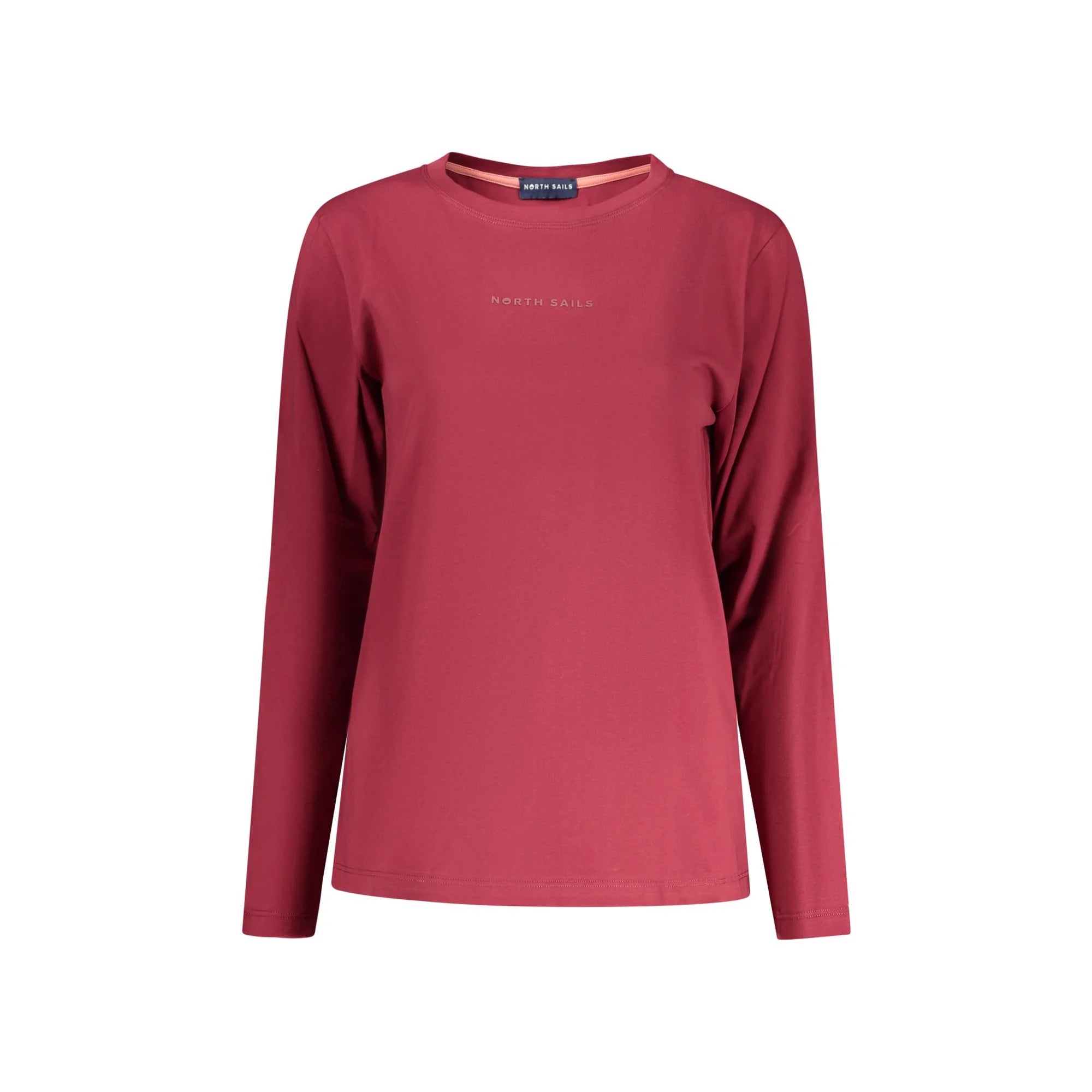 North Sails T-Shirt Maniche Lunghe Donna Rossa Stampa in Rilievo Logo Rosso - foto prodotto
