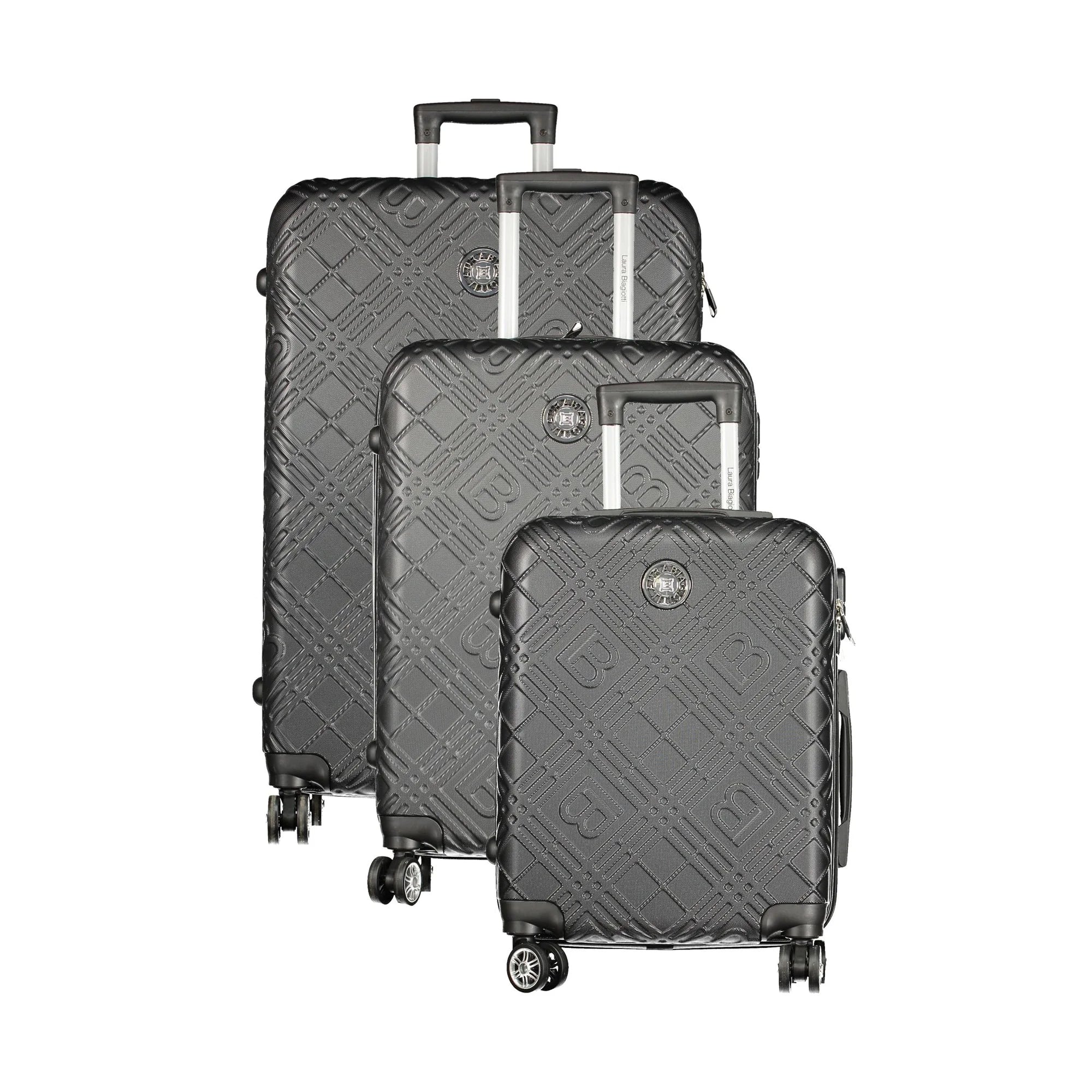 LAURA BIAGIOTTI Set Trolley Grandi Donna Neri con Ruote e Lucchetto