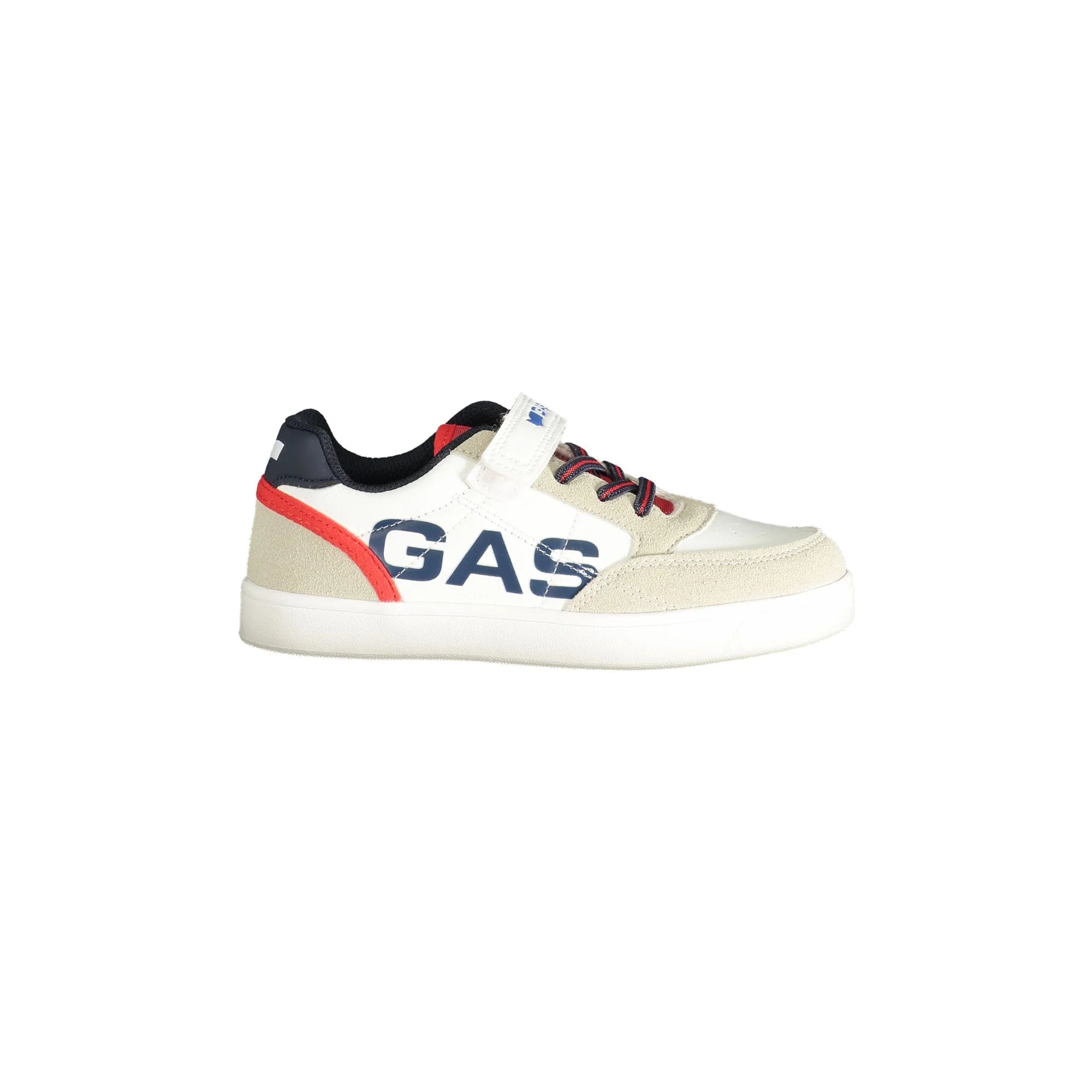GAS Scarpe Sportive Bambino Bianche Jeb con Strappo e Dettagli Blu