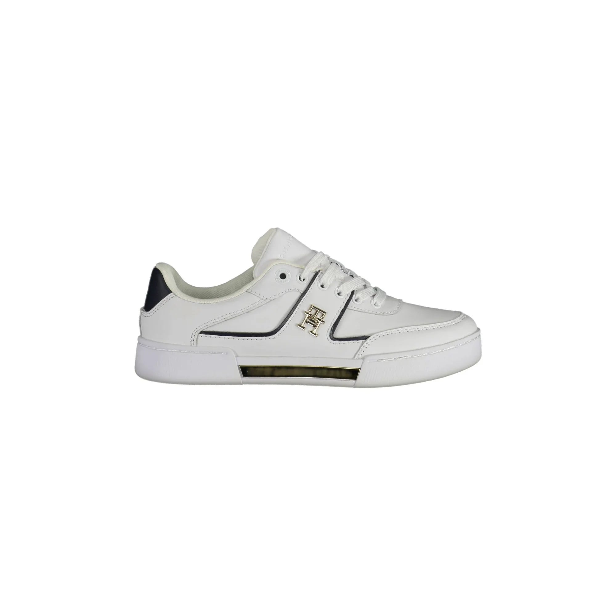 TOMMY HILFIGER Scarpe Sneakers Donna Bianche con Lacci e Logo Bianco - foto prodotto