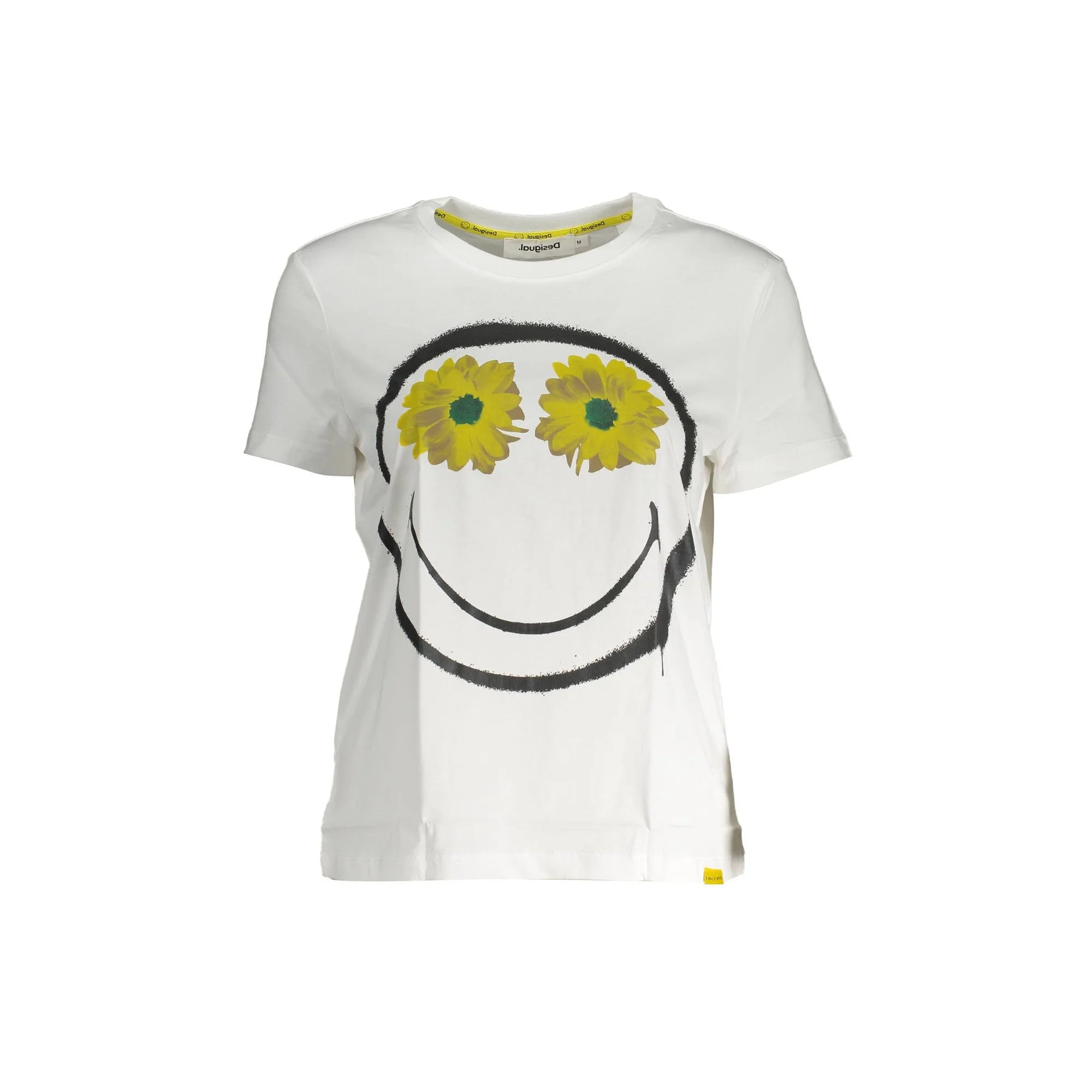 Desigual T-Shirt Maniche Corte Donna Bianca Stampa Bianco - foto prodotto