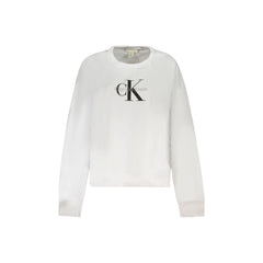 Calvin Klein Sweatshirt Dam Vit Färgad Rundhalsad Med Tryck Broderi