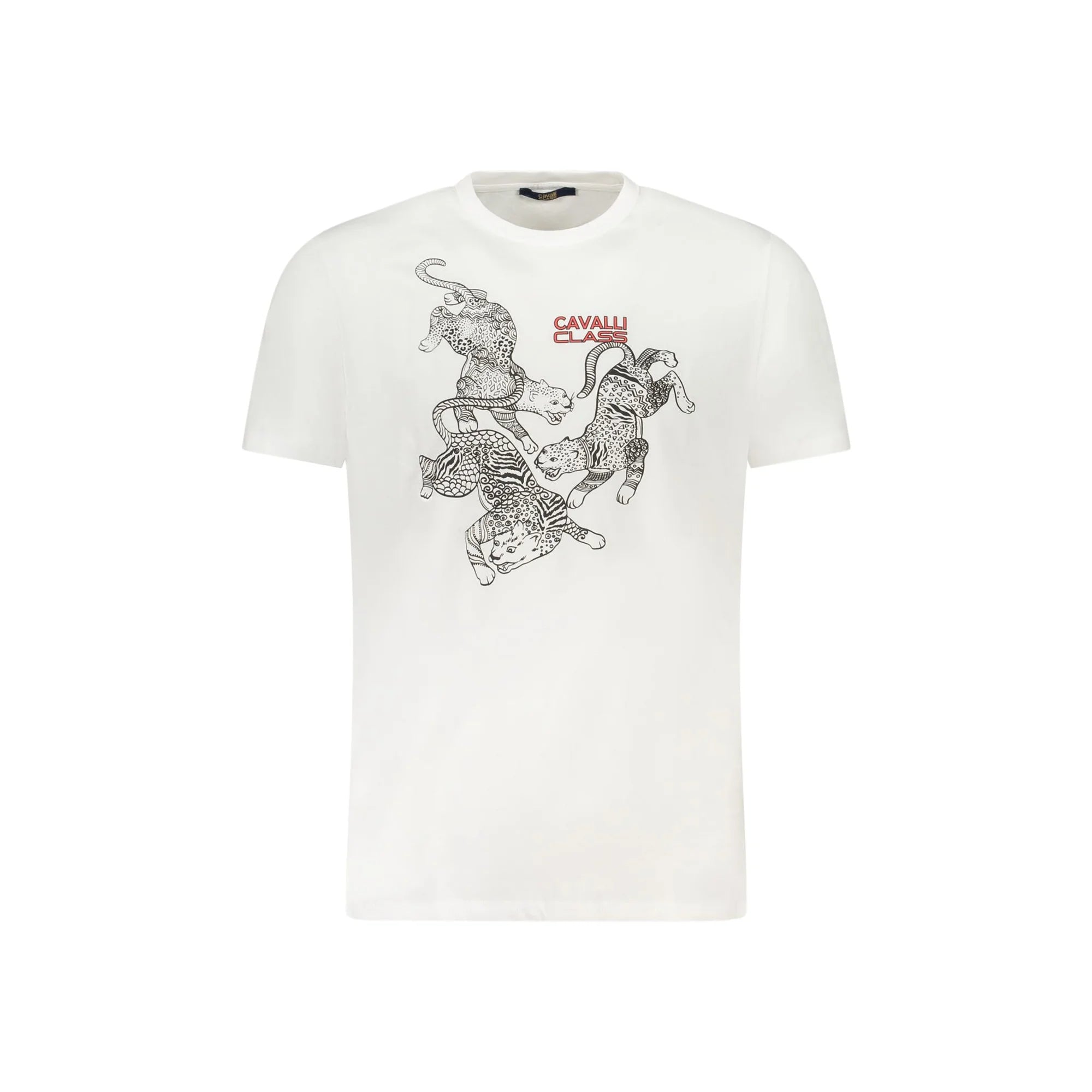 Cavalli Class T-Shirt Maniche Corte Uomo Bianca Stampa Bianco - foto prodotto