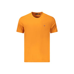 Napapijri T-Shirt Homme Orange Manches Courtes Col Rond Broderie Logo