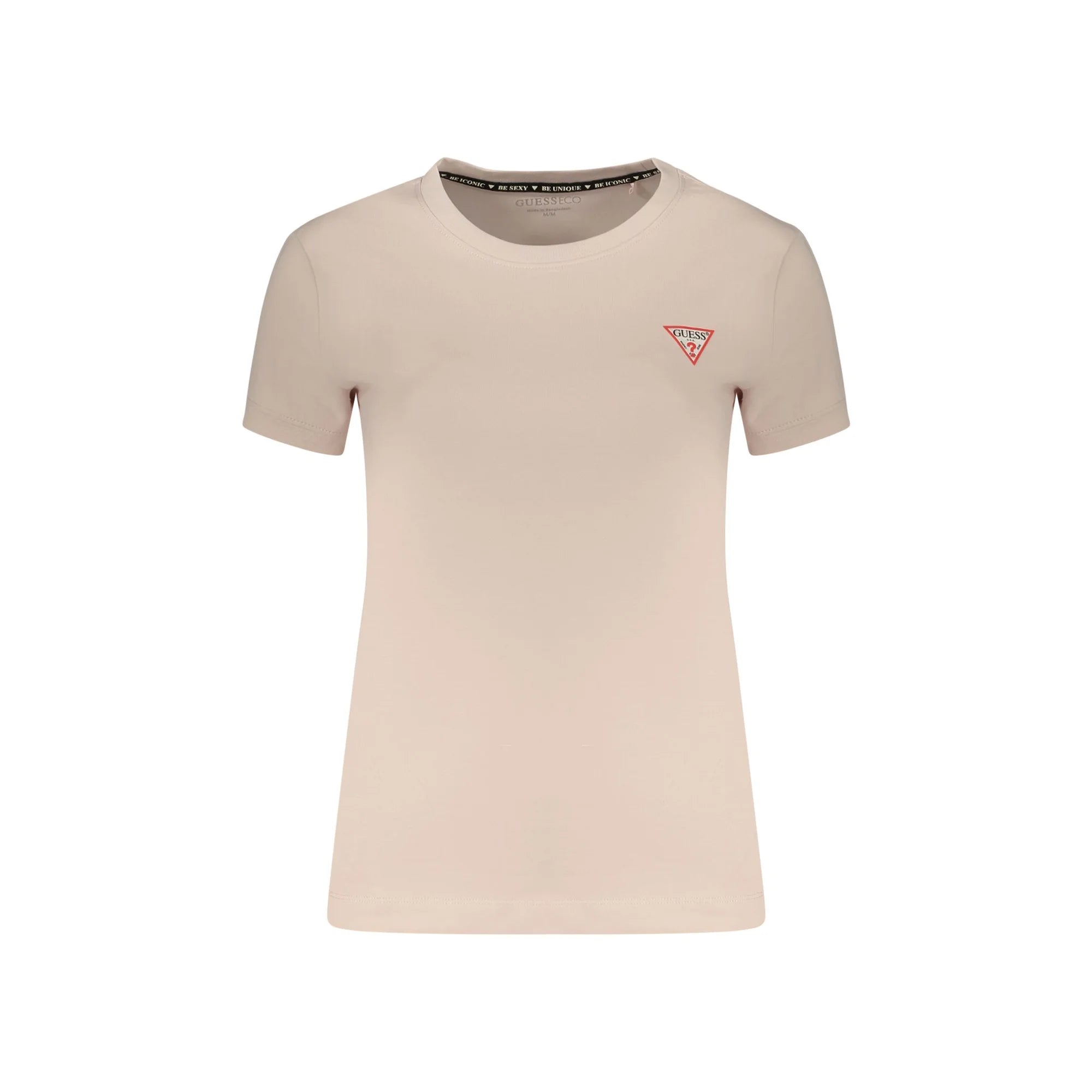 GUESS JEANS T-SHIRT MANICHE CORTE DONNA ROSA