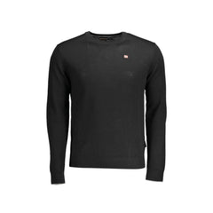 Napapijri Pull Homme Noir Col Rond avec Broderie Logo