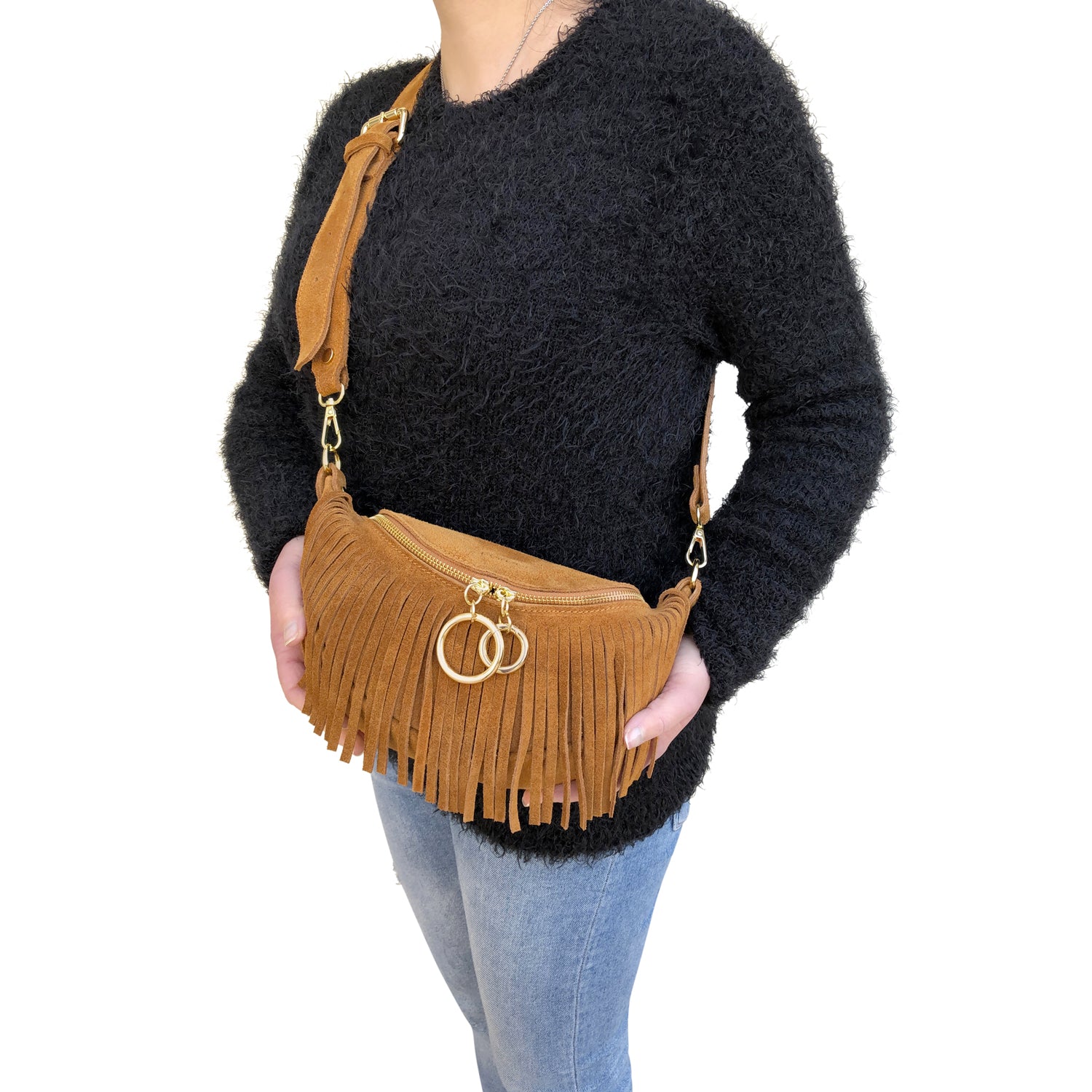 Marsupio Donna con Tracolla / Cintura, In Vera Pelle, Made In Italy, Modello Zelda Parubi - vista 13