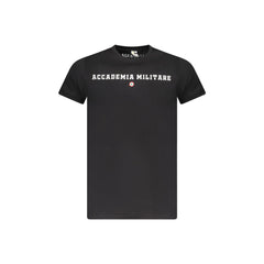 Accademia Militare T-Shirt Kurzarm Herren Schwarz Logo Druck