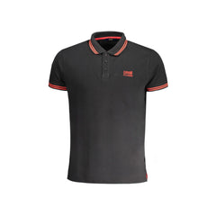 Cavalli Class Polo Homme Noire Manches Courtes Coton Broderie Logo