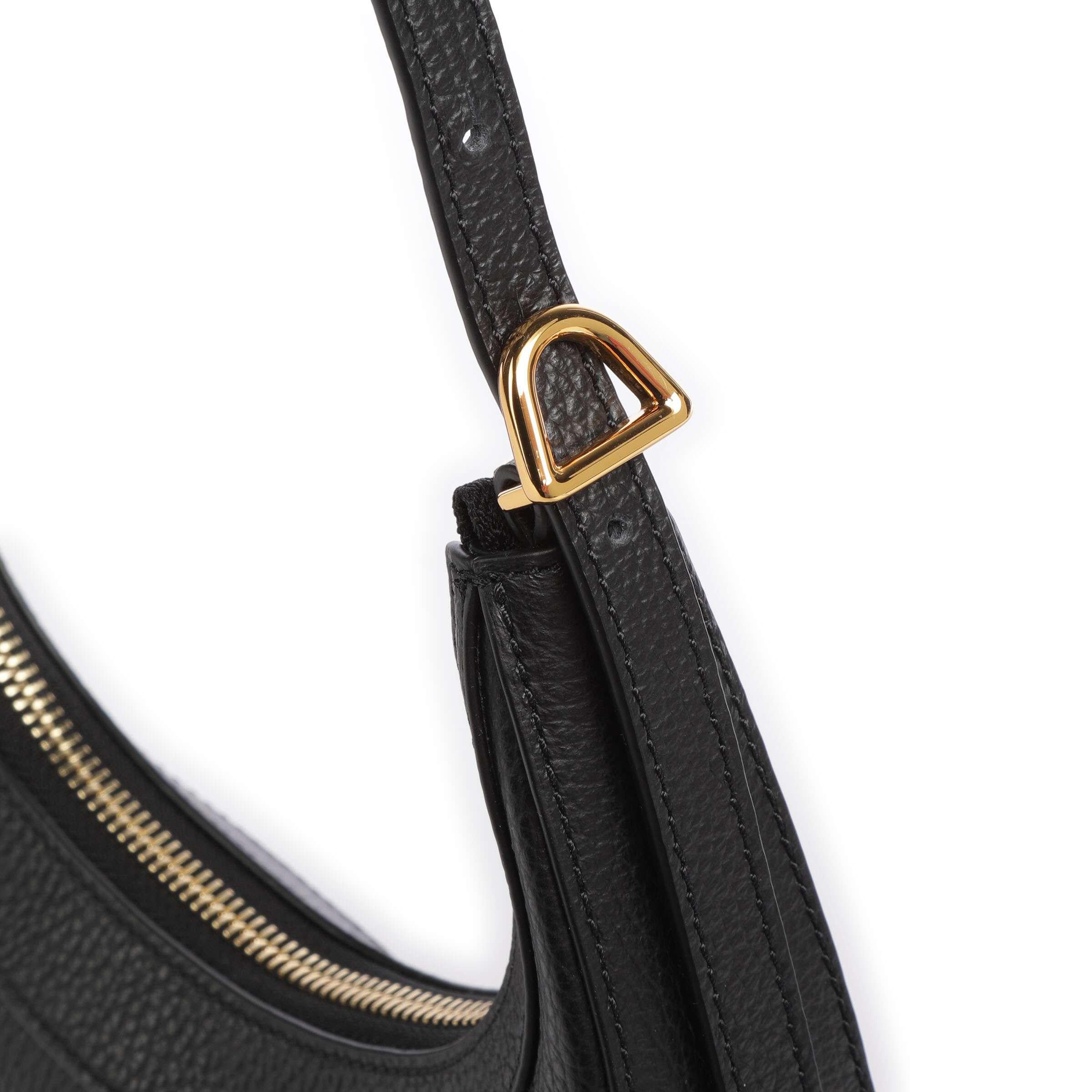 COCCINELLE Borsa Donna a Spalla e Tracolla Nera, In Vera Pelle, Whisper