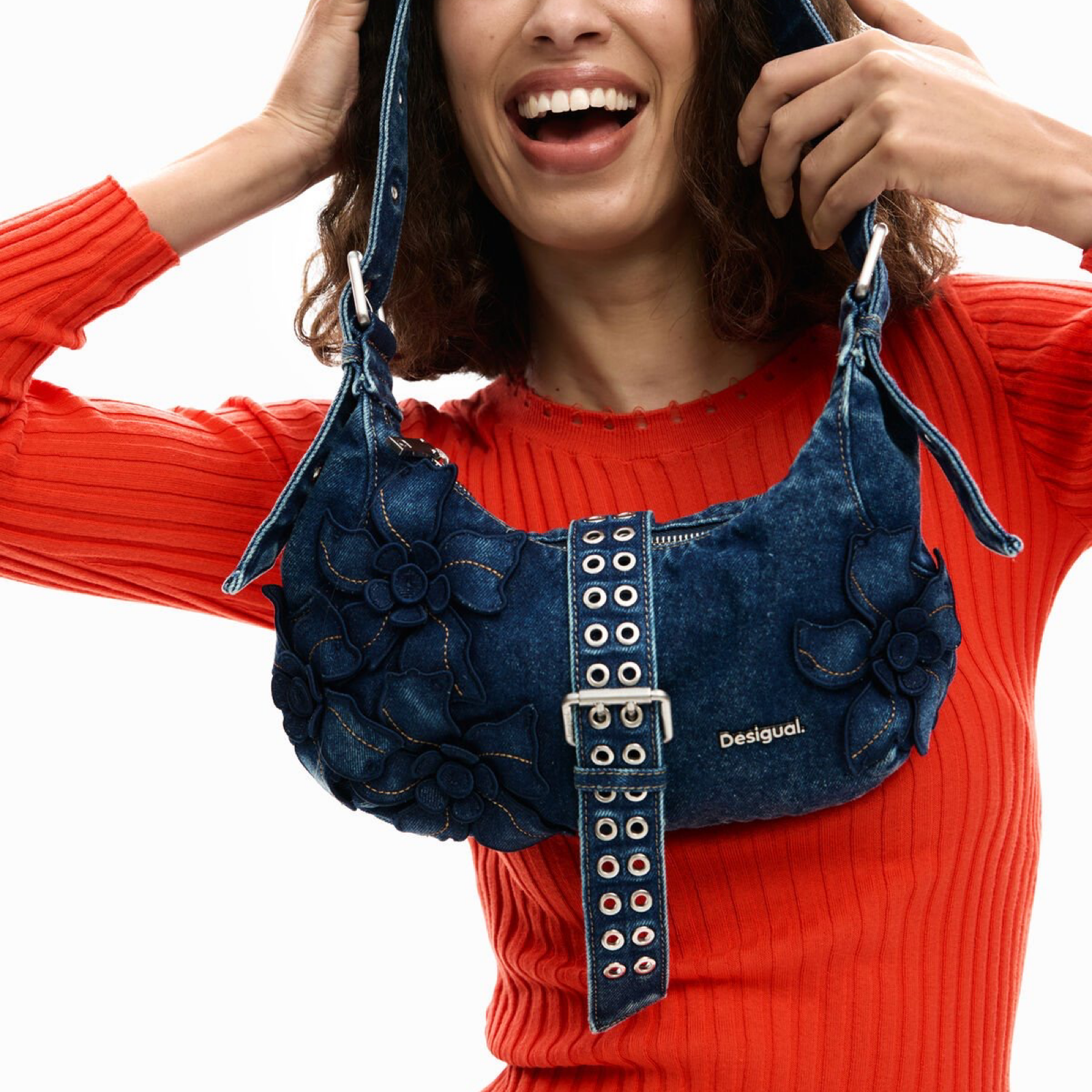 Desigual Borsa a Spalla Donna Blu Chiusura con Zip e Magneti Borse - vista 2