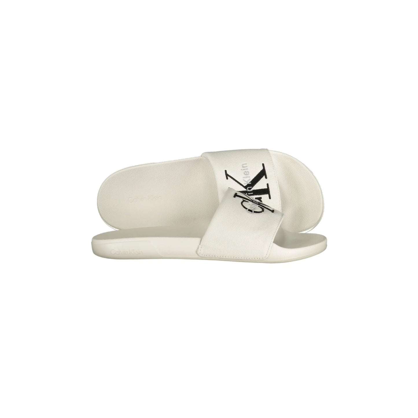 Calvin Klein Ciabatte Uomo Bianche Ricamo Logo bianco - vista 3