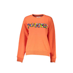 Desigual hanorac Maniche Lungi Femei Portocalie Aplicare Logo