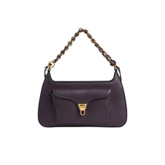 COCCINELLE Sac à épaule Violet, En Cuir Véritable, Beat Generation