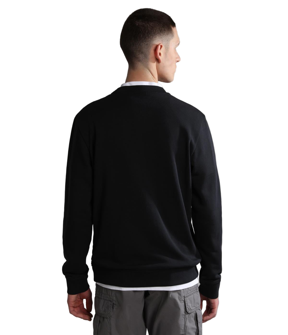 Napapijri Felpa Uomo Nera Girocollo con Logo