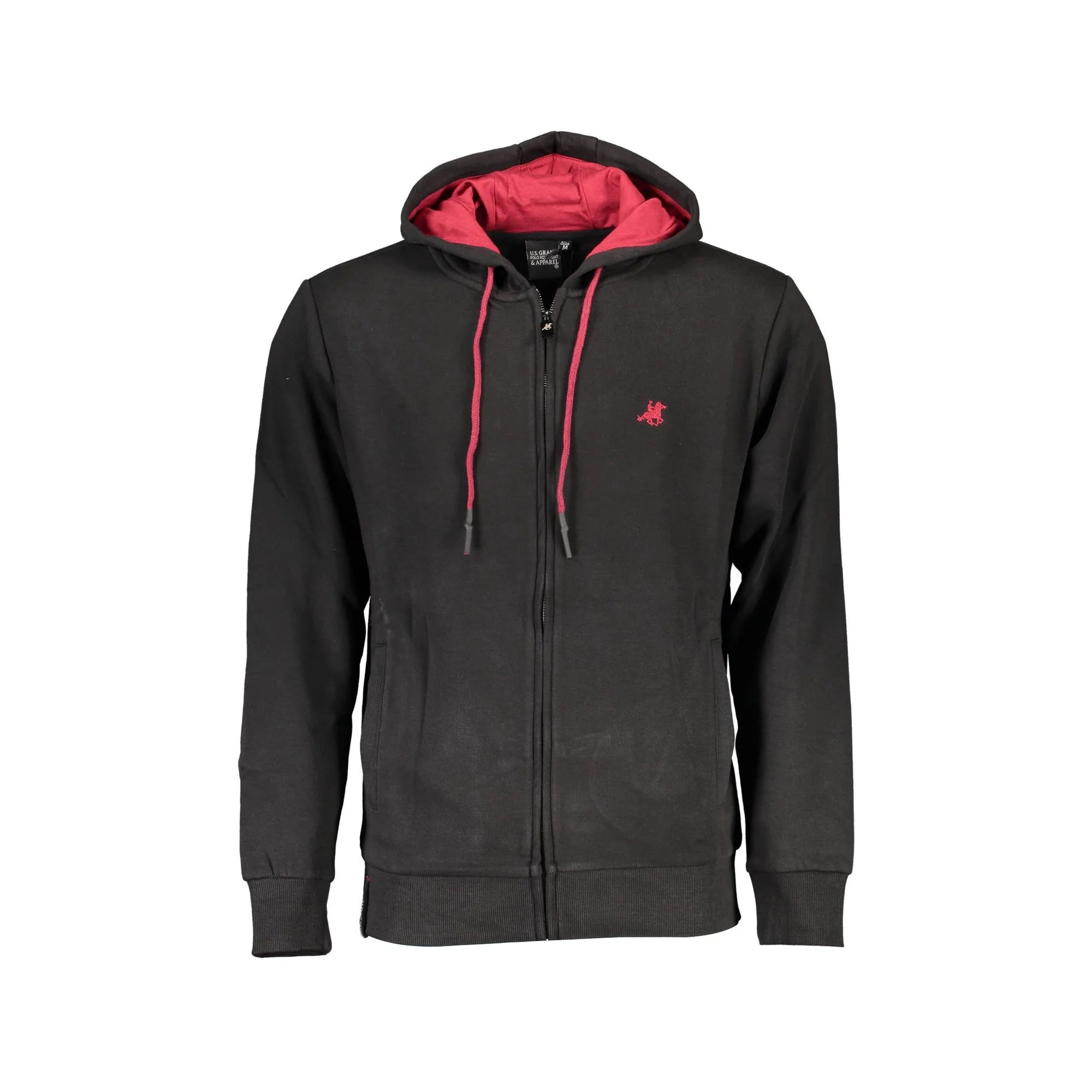 U.S. GRAND POLO FELPA CON ZIP UOMO NERO
