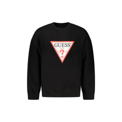 Guess Jeans Long Sleeve Sweatshirt Men Black Logo Print