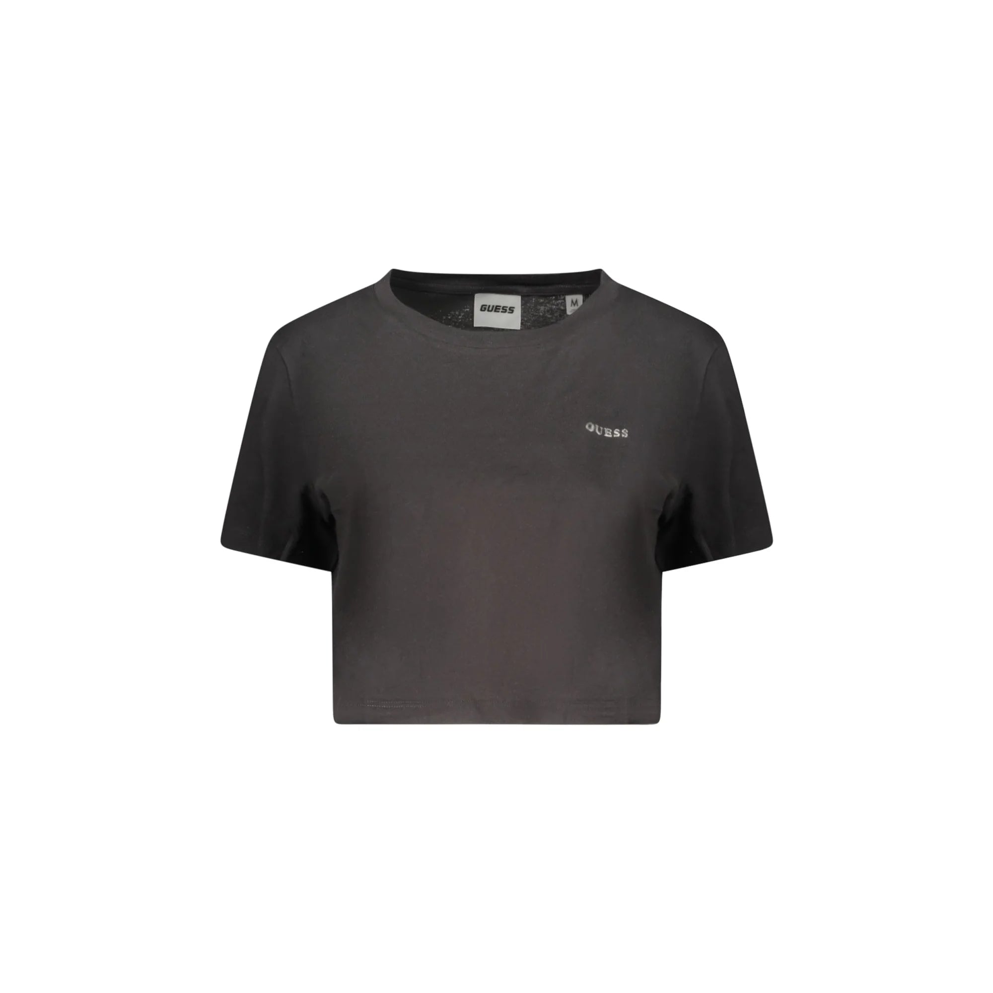 GUESS JEANS T-SHIRT MANICHE CORTE DONNA NERO