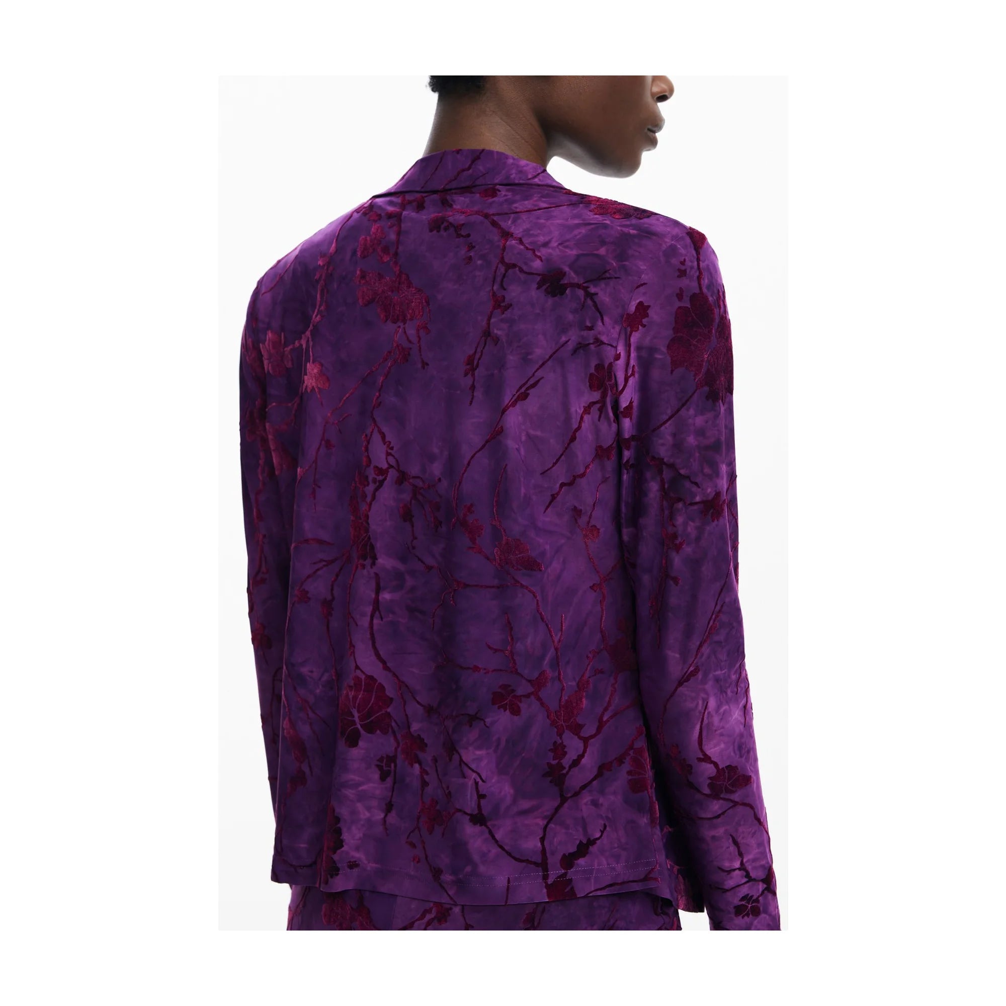 DESIGUAL CAMICIA MANICHE LUNGHE DONNA VIOLA