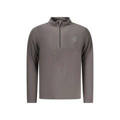 U.S. Grand Felpa Uomo Grigia Mezza Zip Pile Ricamo Logo