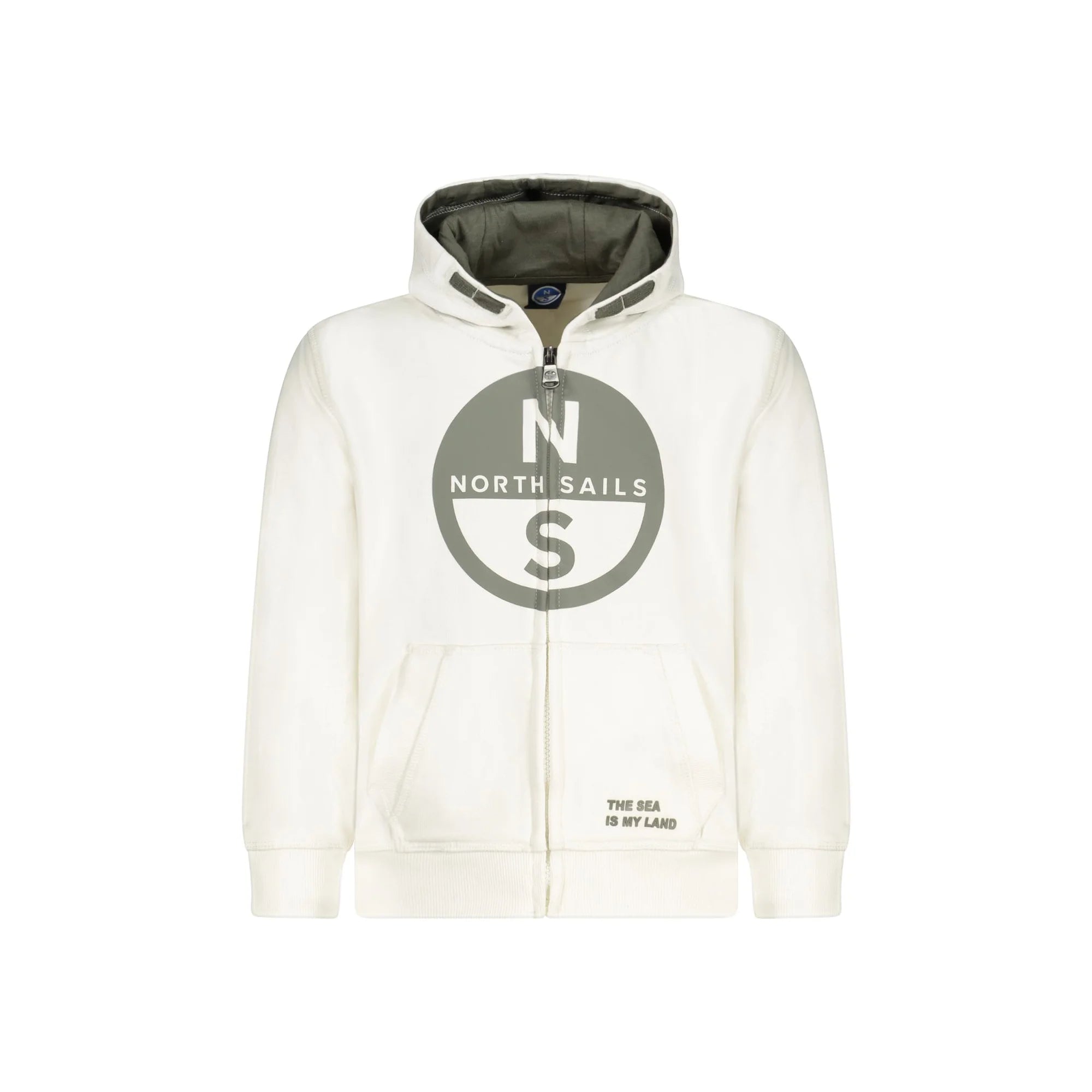 NORTH SAILS FELPA CON ZIP BAMBINO BIANCO