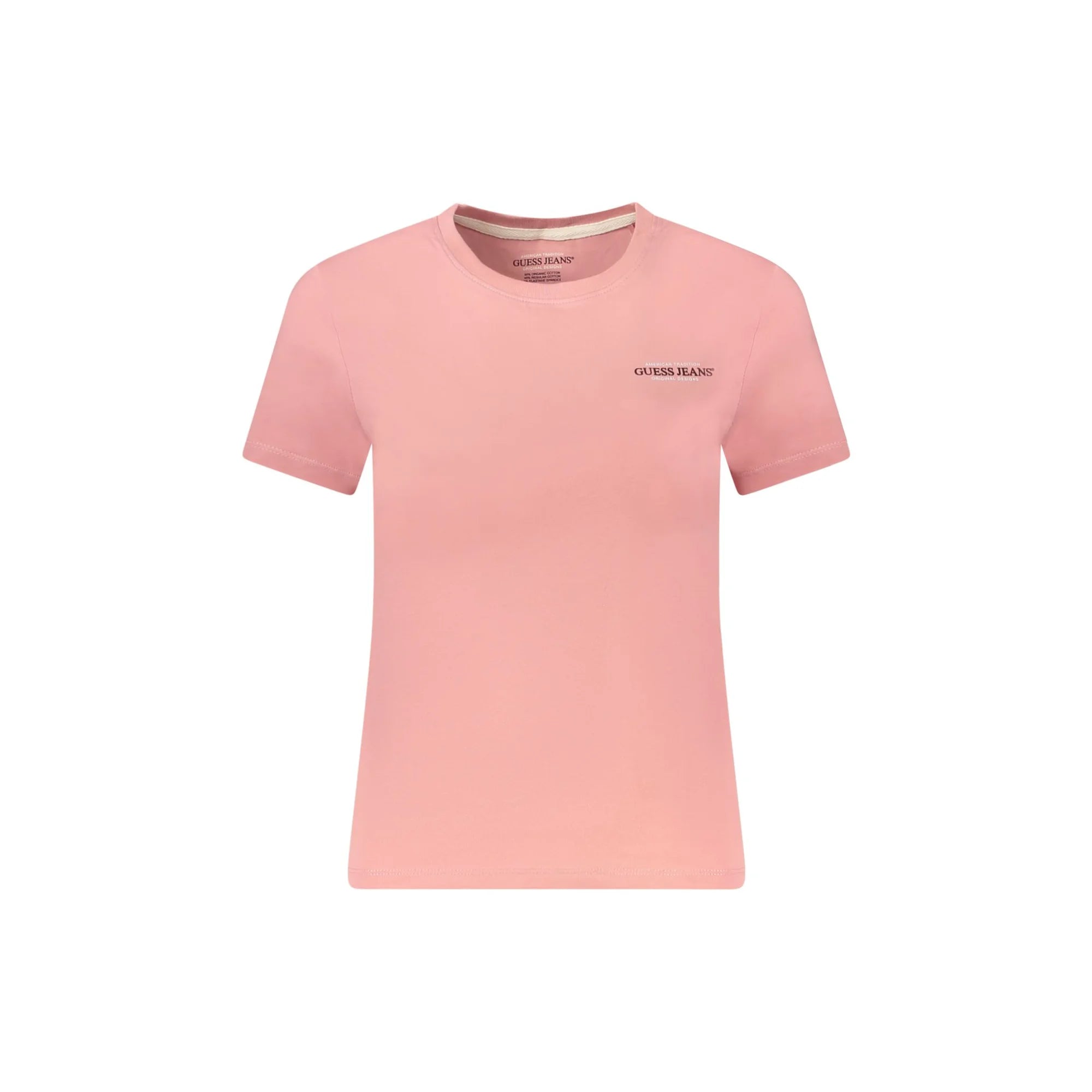 GUESS JEANS T-SHIRT MANICHE CORTE DONNA ROSA