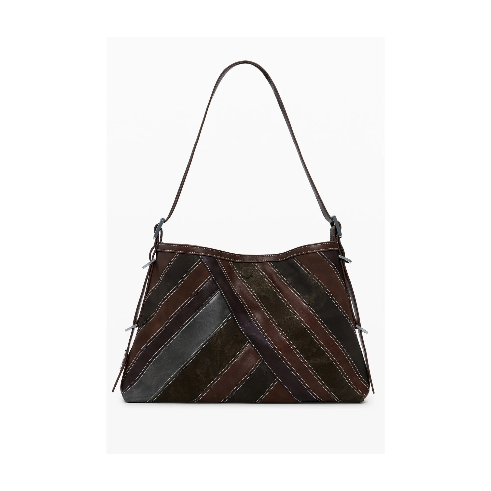 Desigual Borsa a Spalla Donna Marrone Logo Borse - vista 3
