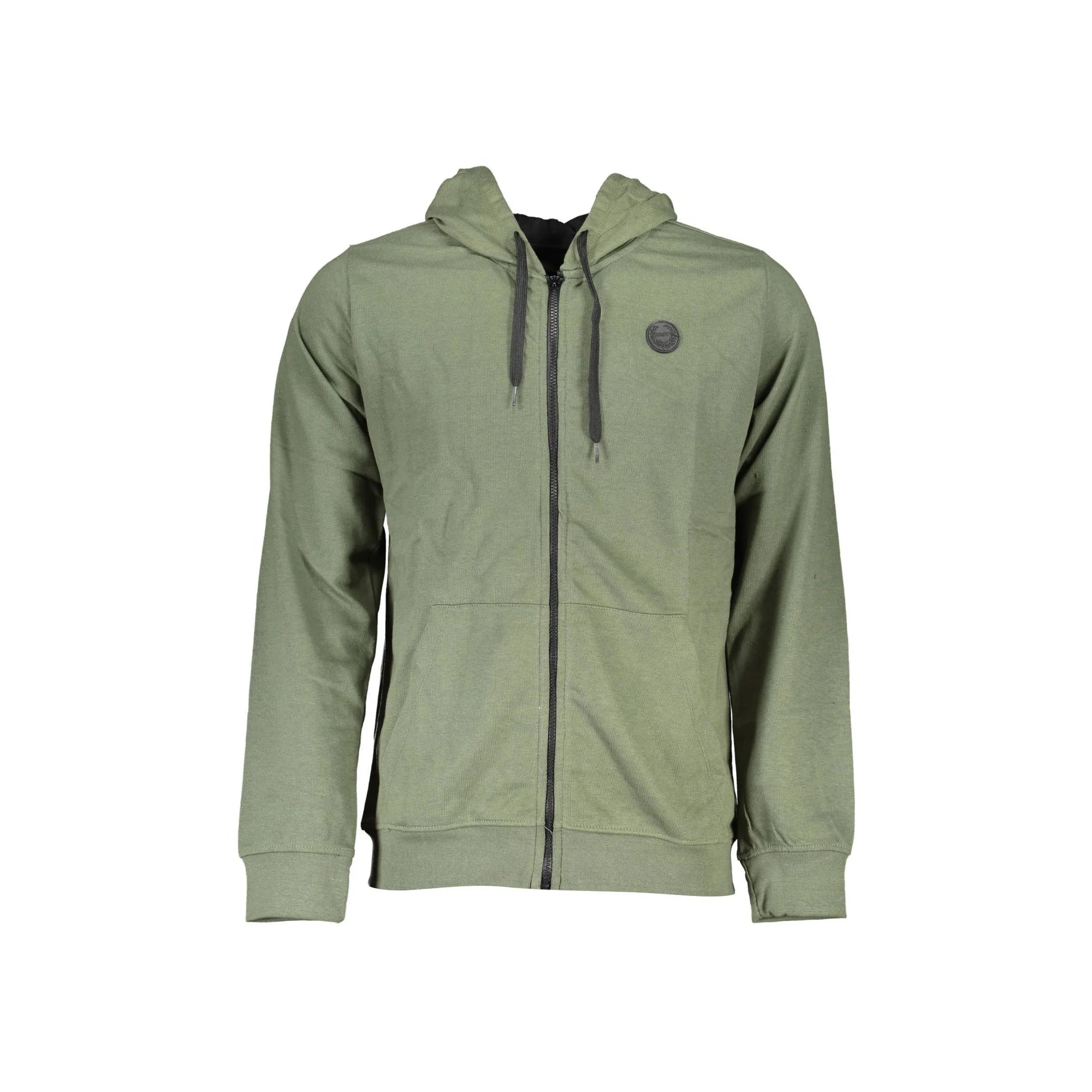 GIAN MARCO VENTURI FELPA CON ZIP UOMO VERDE
