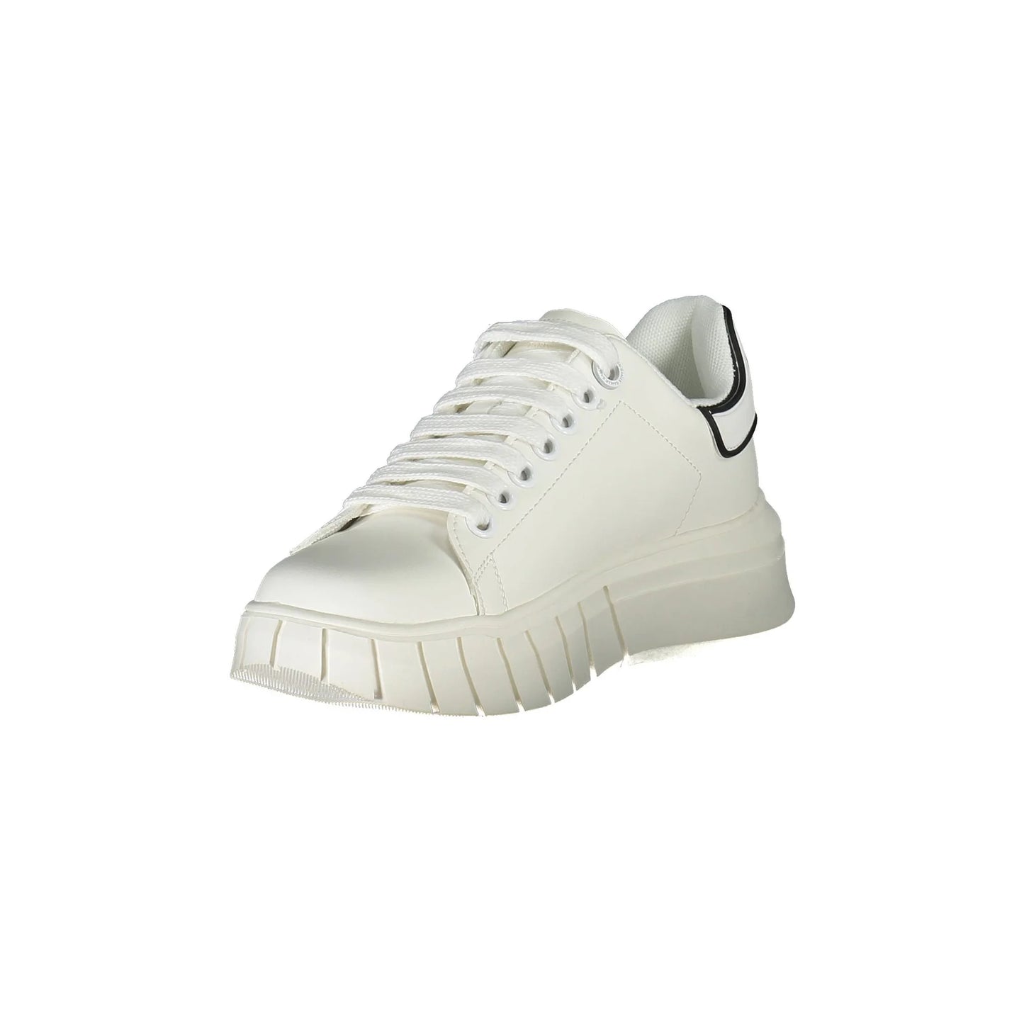 GAELLE PARIS Scarpe Sneakers Donna Bianche con Lacci e Logo bianco - vista 3