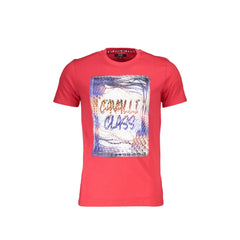 Cavalli Class T-Shirt Maniche Corte Uomo Rossa Stampa