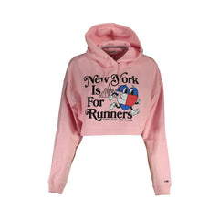 Tommy Hilfiger Felpa Donna Rosa Cappuccio Ricamo Stampa Logo