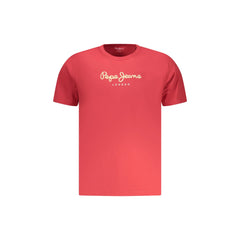 Pepe Jeans T-Shirt Μανίκια Κοντά Ανδρική Κόκκινη Εκτύπωση Λογότυπο